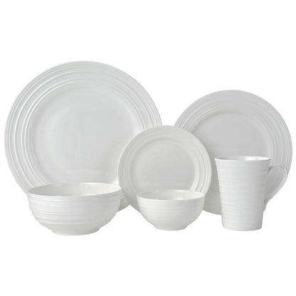 Swirl Bone 36 Piece Dinnerware Set, Service for 6