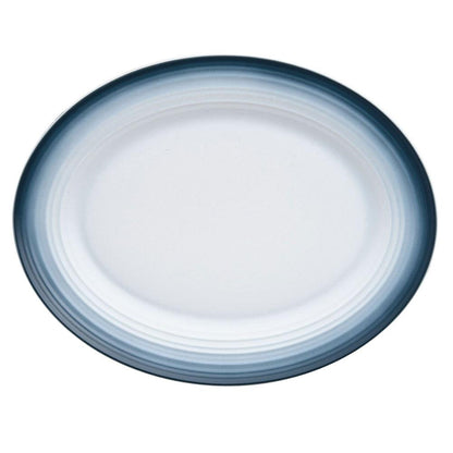 Swirl Ombre Blue Oval Platter