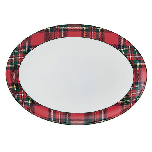 Tartan Red Oval Platter