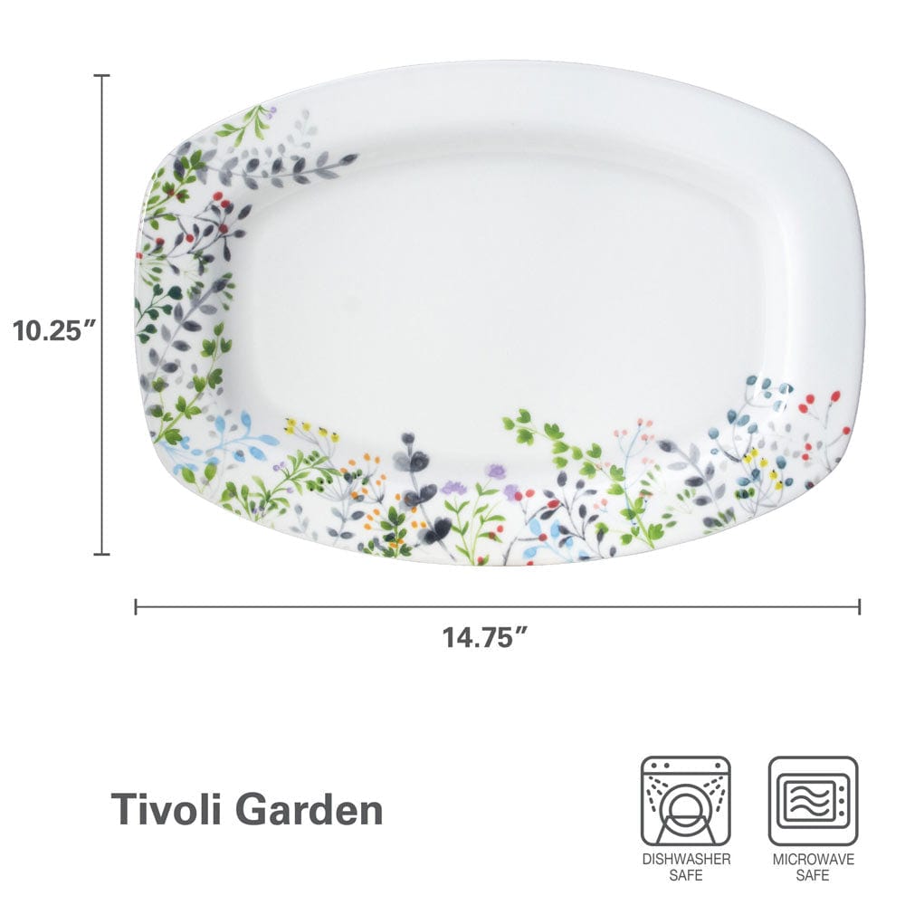Tivoli Garden Rectangular Platter, 14.75 Inch