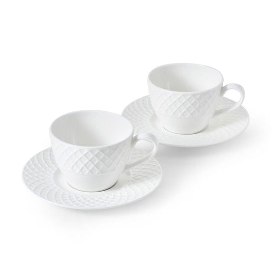 Trellis Set of 2 Tea Cups and Saucers