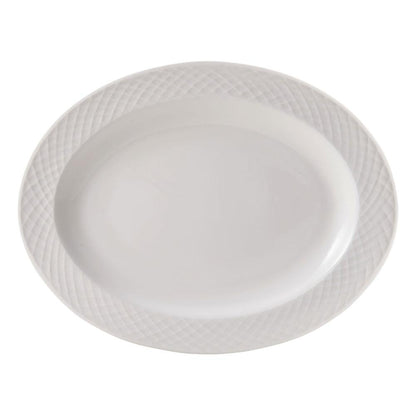 Trellis White Oval Platter