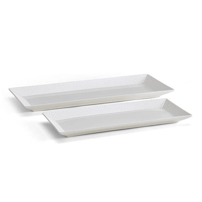 Trellis White Set of 2 Bread Trays