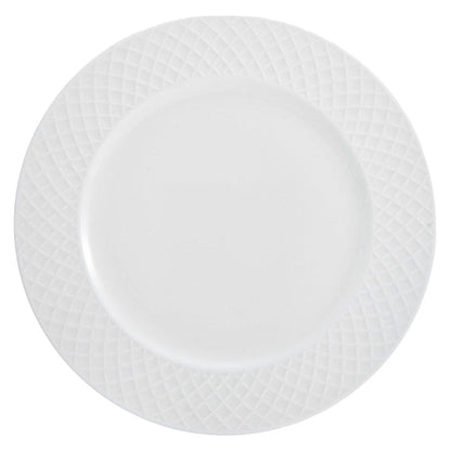 Trellis White Set of 4 Dinner Plates