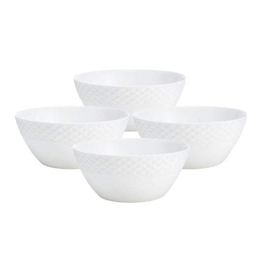Trellis White Set of 4 Fruit Bowls