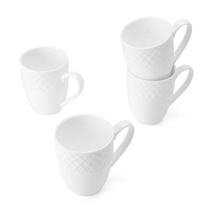 Trellis White Set of 4 Mugs