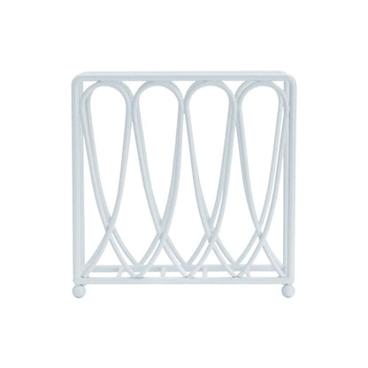 Victorian Loop White Wire Napkin Holder
