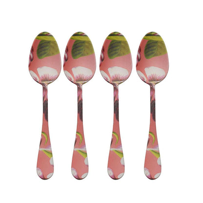 Vintage Botanical Set of 4 Teaspoons