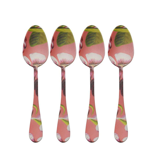 Vintage Botanical Set of 4 Teaspoons