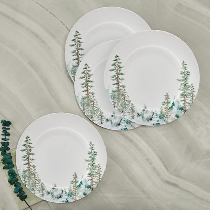 Watercolor Forest Set of 4 Dinner Plates