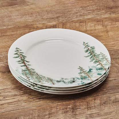 Watercolor Forest Set of 4 Dinner Plates
