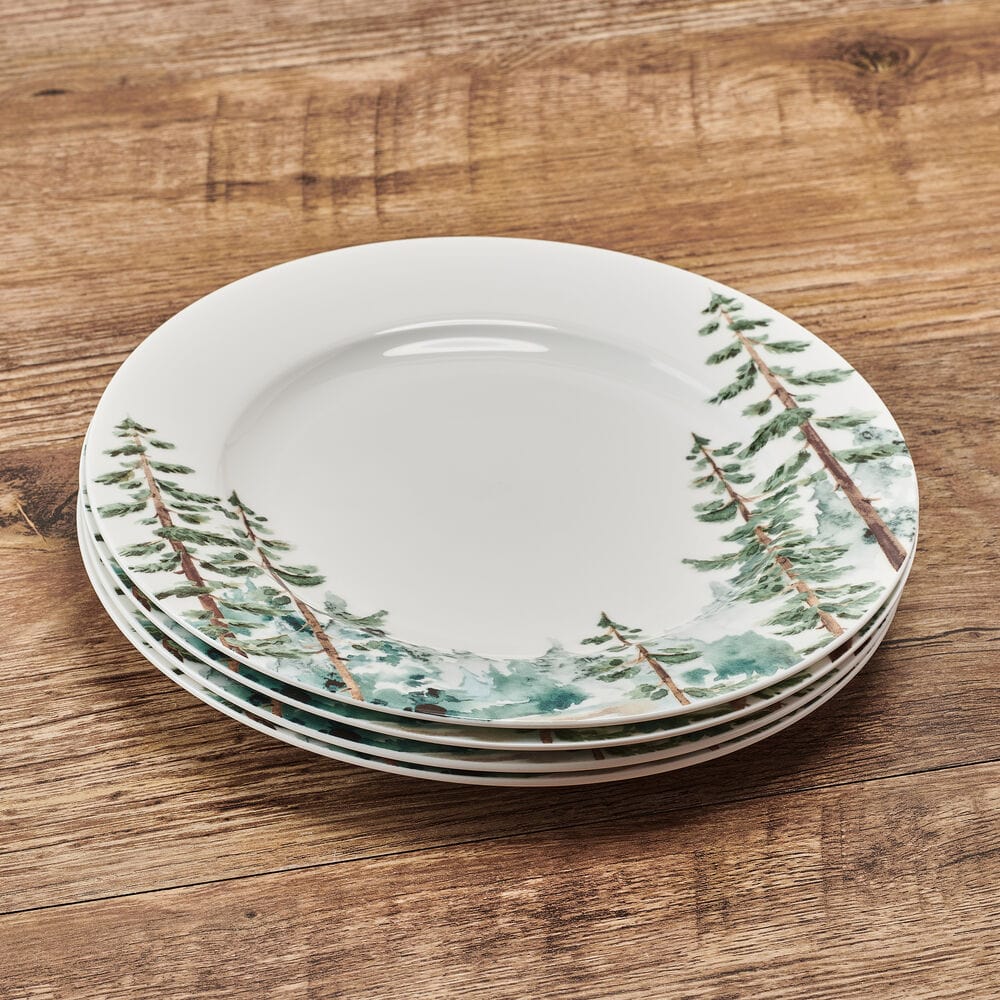 Watercolor Forest Set of 4 Salad Plates