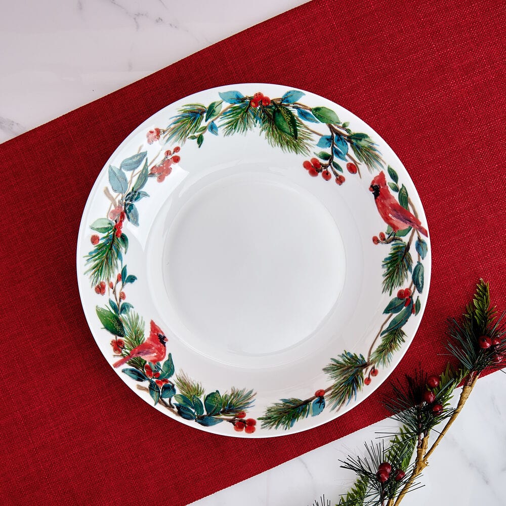 Winter Cardinal Serve Bowl