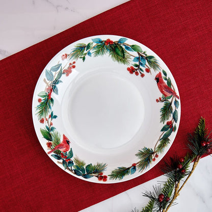 Winter Cardinal Serve Bowl