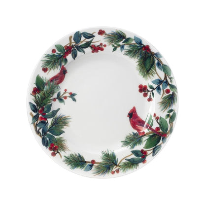 Winter Cardinal 24 Piece Dinnerware Set, Service for 6