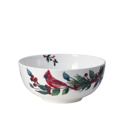 Winter Cardinal Set of 4 Soup Cereal Bowls